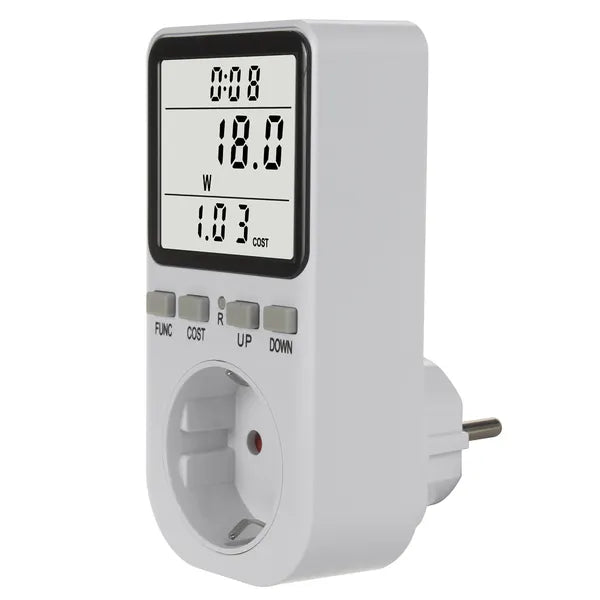GreenBlue energiamérő wattmérő, F schuko aljzat, 220-240 V, 16 A, LCD