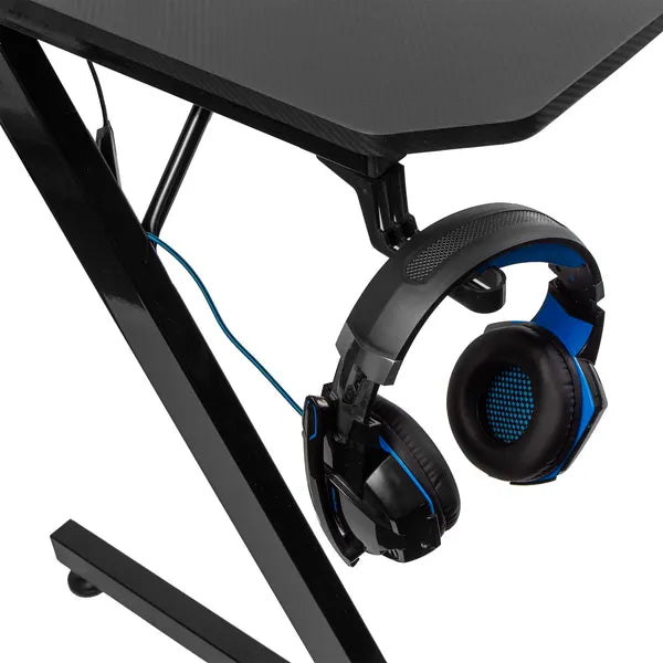 Nanors rs345 fekete gamer asztal, 110x60cm, 150kg, pohártartóval