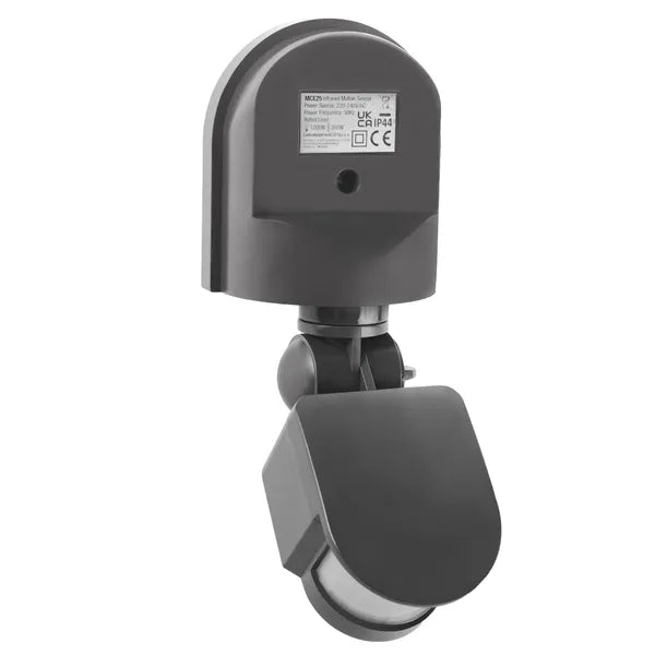 Maclean falra szerelhető mozgás- és alkonykapcsoló, 180°, IP44, 1200 W, szürke