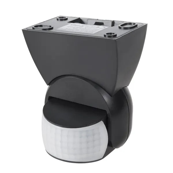 PIR mozgásérzékelő IP65, 180°, 12 m hatótáv, fekete, LED-kompatibilis