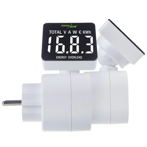 Energiafogyasztás-mérő LCD kijelzővel, 16 A 3680 W, memóriamentéssel