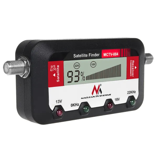 Maclean MCTV-884 digitális Sat-Finder, LCD kijelző, 25 cm F-F kábel