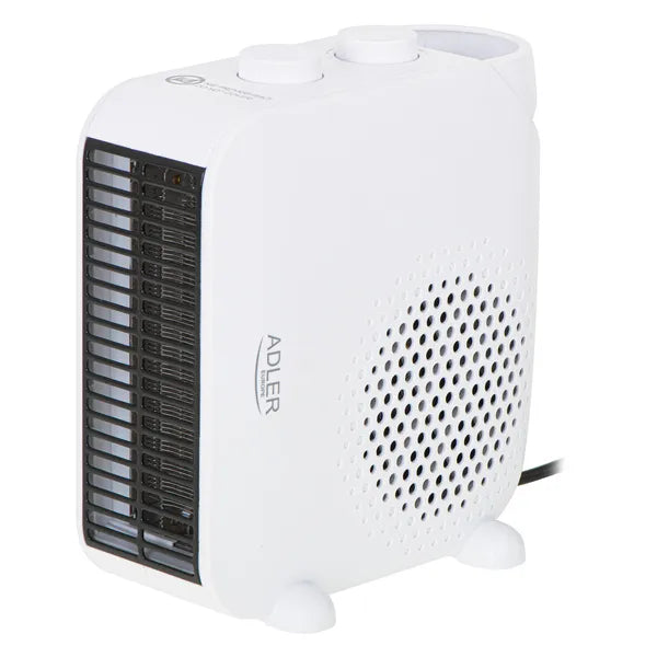 Fehér 2000 W-os termoventilátor, 2 fokozat, termosztáttal, hűtés-fűtés