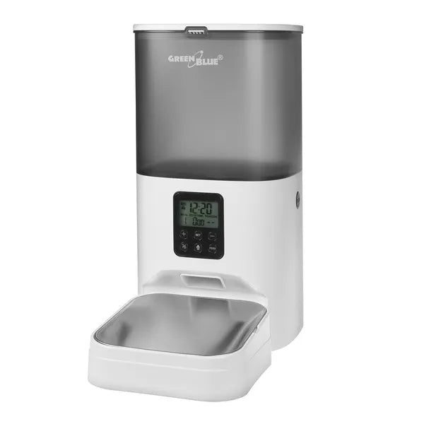GreenBlue automata állateledel adagoló 6 l, LCD, USB/elemes, 8 étkezés