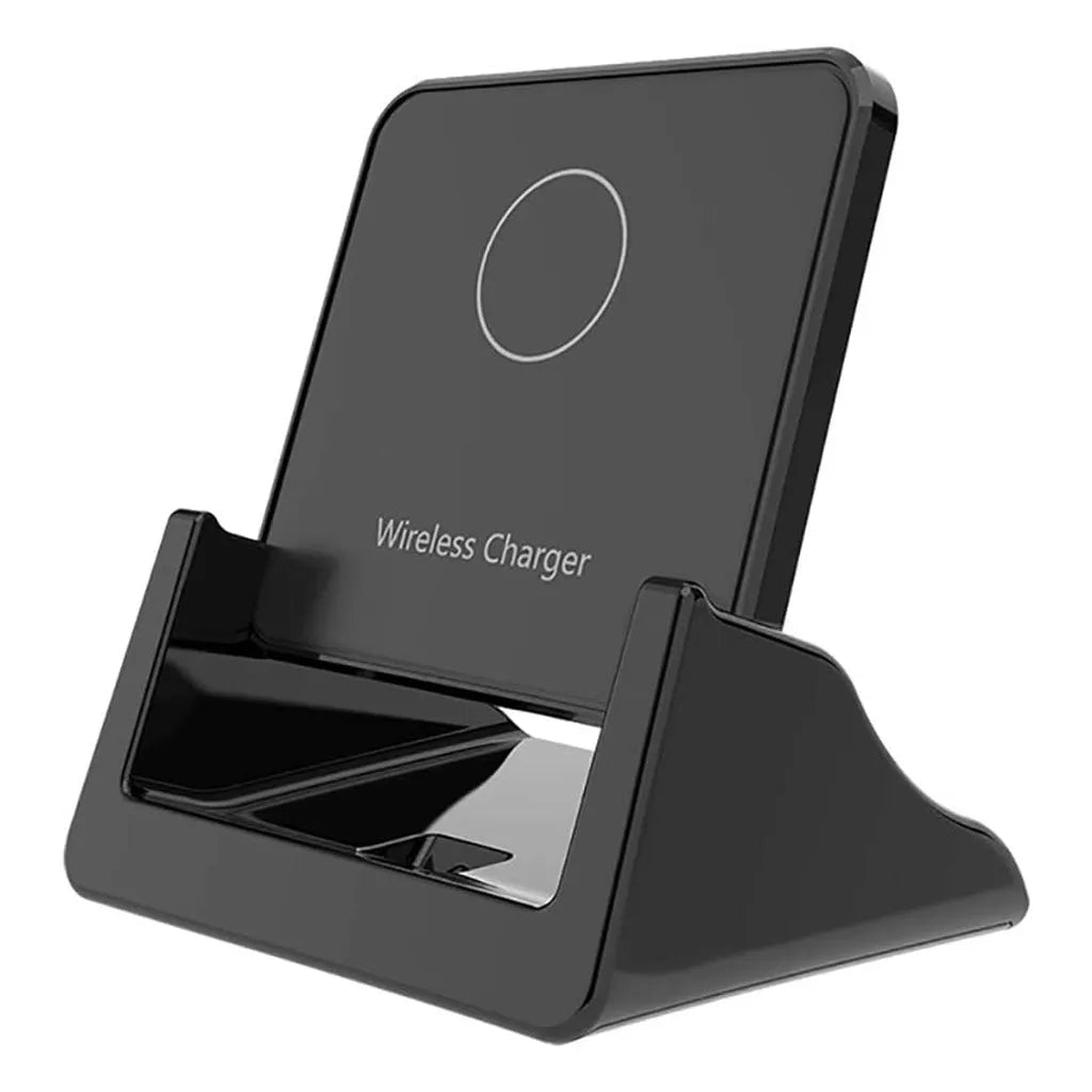 Induktív vezeték nélküli gyors töltő LED jelzővel, qi 15 W, USB – USB micro B, 10.5cm x 9cm x 11.5cm, fekete