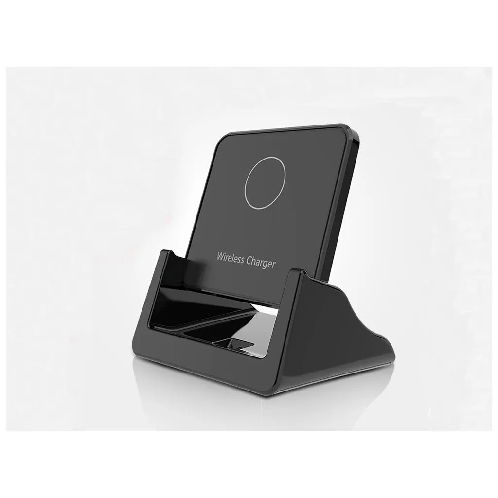 Induktív vezeték nélküli gyors töltő LED jelzővel, qi 15 W, USB – USB micro B, 10.5cm x 9cm x 11.5cm, fekete
