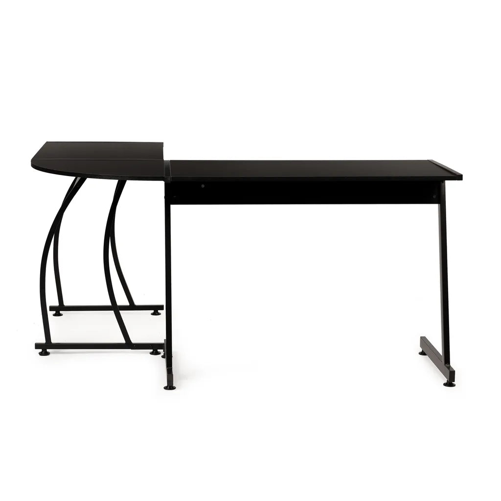 LOFT típusú sarok íróasztal, 148x48x73.5 cm, fekete