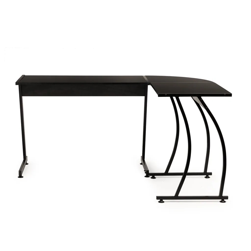 LOFT típusú sarok íróasztal, 148x48x73.5 cm, fekete