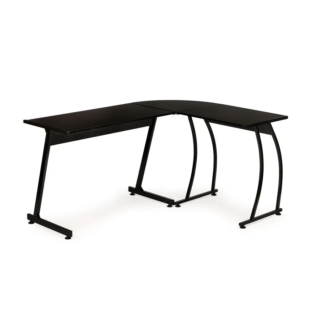LOFT típusú sarok íróasztal, 148x48x73.5 cm, fekete