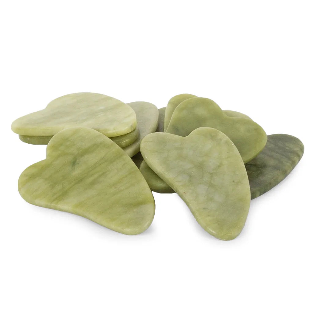 Jade arc- nyak- testmasszázs kő, 4.5cm x 7.3cm, zöld