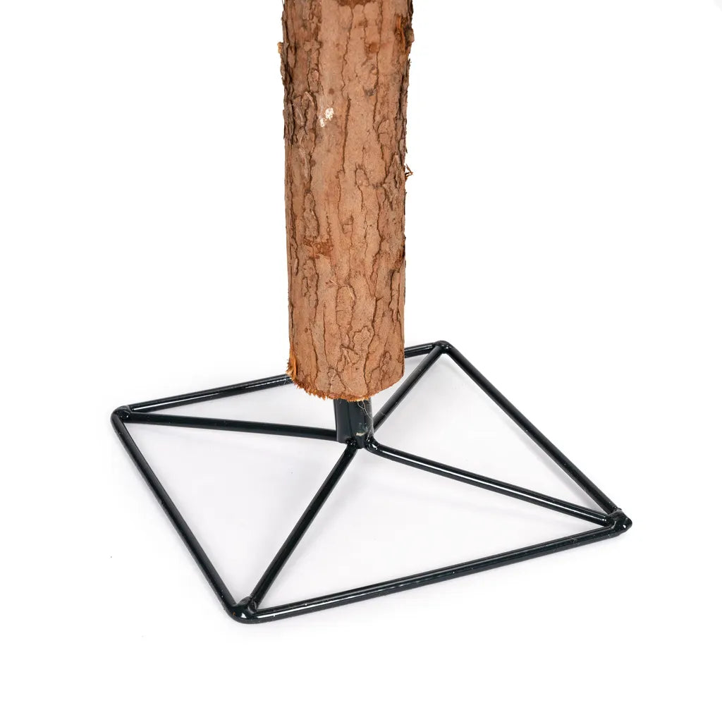 Karácsonyfa, műfenyő magasított törzzsel, díszítőelemekkel, 160 cm, zöld