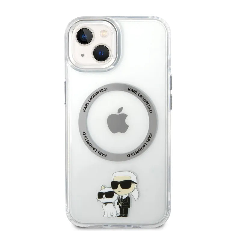 Karl Lagerfeld MagSafe Compatibilní Kryt IML Karl és Choupette NFT pro iPhone 13 átlátszó tok