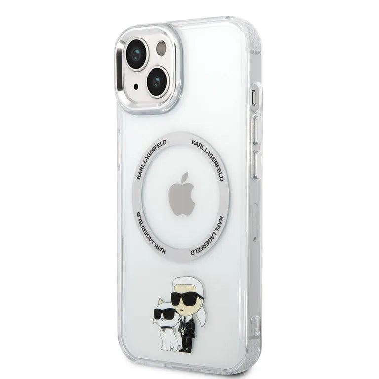 Karl Lagerfeld MagSafe Compatibilní Kryt IML Karl és Choupette NFT pro iPhone 13 átlátszó tok
