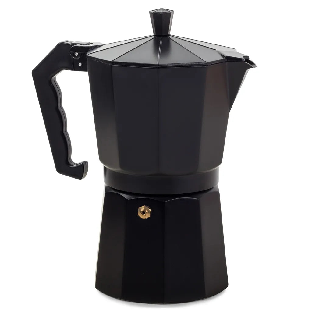 9 személyes kávéfőző, 450ml, alumínium, fekete