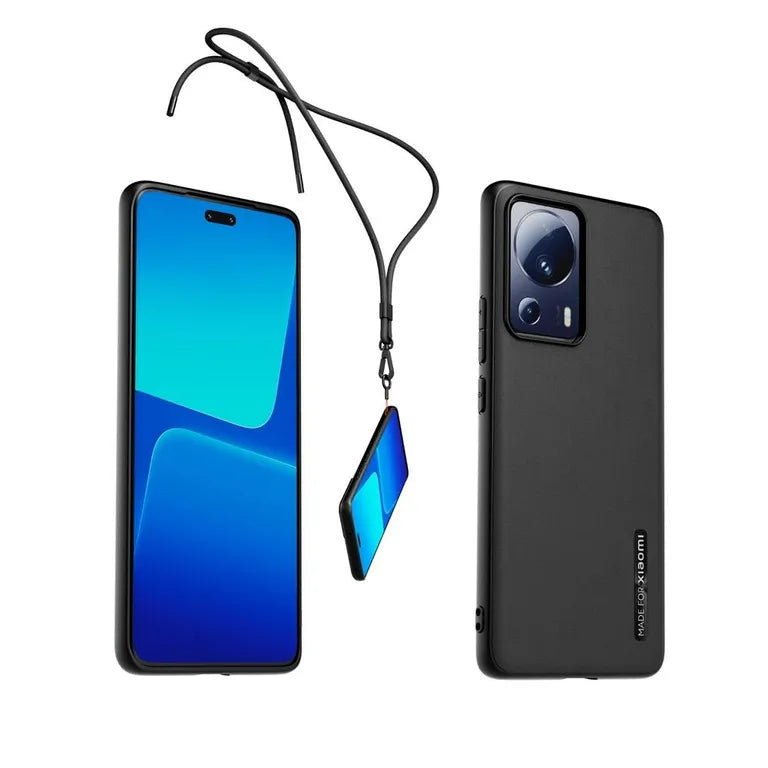 Készült Xiaomi TPU borító Xiaomi 13 Lite-hoz, szíjjal Fekete tok