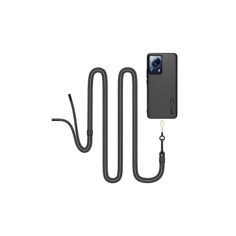 Készült Xiaomi TPU borító Xiaomi 13 Lite-hoz, szíjjal Fekete tok