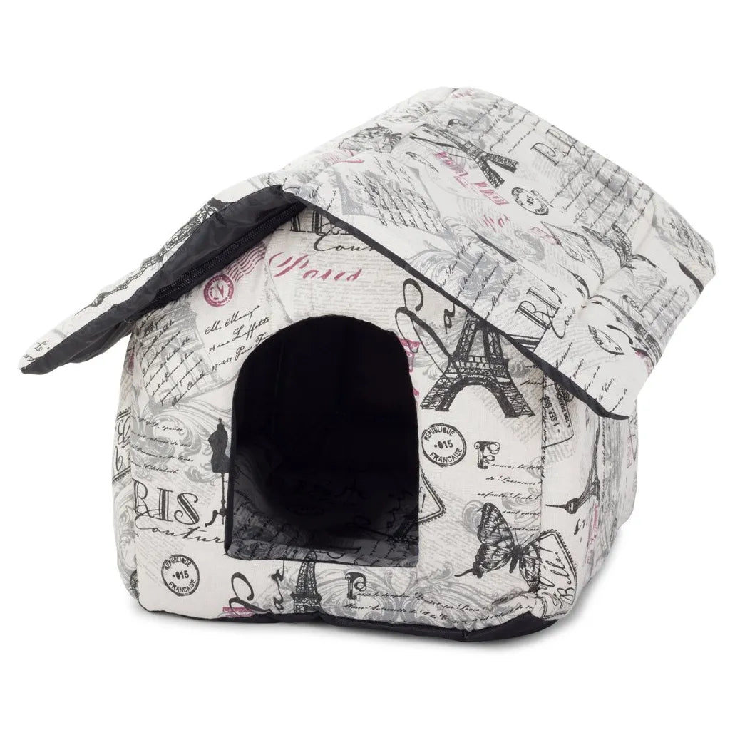 Kutya- macska kennel puha anyagból, M méret, 33cm x 32.5cm x 28.5cm, többféle szín és minta