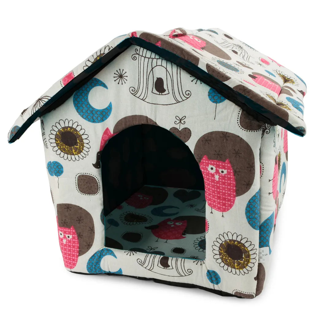 Kutya- macska kennel puha anyagból, M méret, 33cm x 32.5cm x 28.5cm, többféle szín és minta