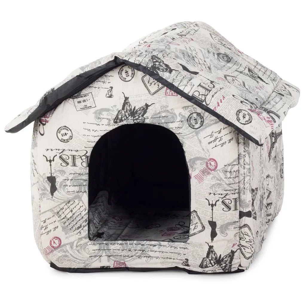 Kutya- macska kennel puha anyagból, XL méret, 43cm x 41cm x 37.5cm, többféle szín és minta