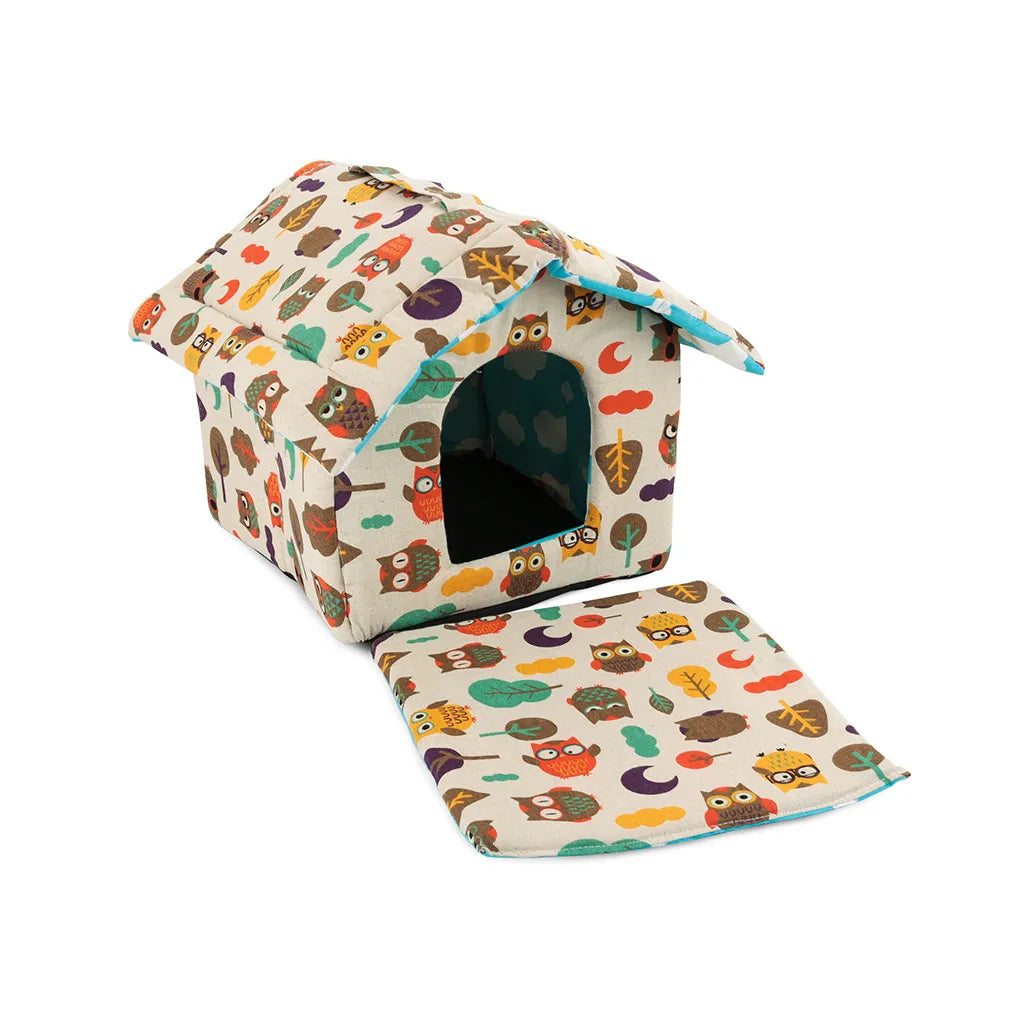 Kutya- macska kennel puha anyagból, XL méret, 43cm x 41cm x 37.5cm, többféle szín és minta