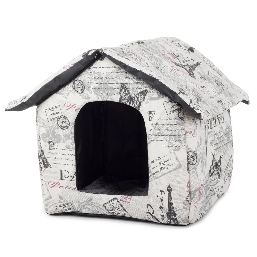 Kutya- macska kennel puha anyagból, L méret, 35cm x 33cm x 38cm, többféle szín és minta