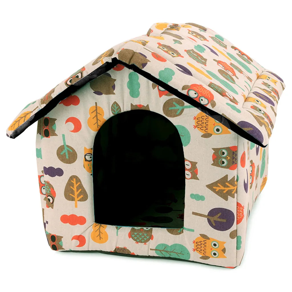 Kutya- macska kennel puha anyagból, L méret, 35cm x 33cm x 38cm, többféle szín és minta