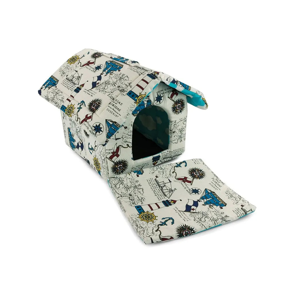 Kutya- macska kennel puha anyagból, L méret, 35cm x 33cm x 38cm, többféle szín és minta