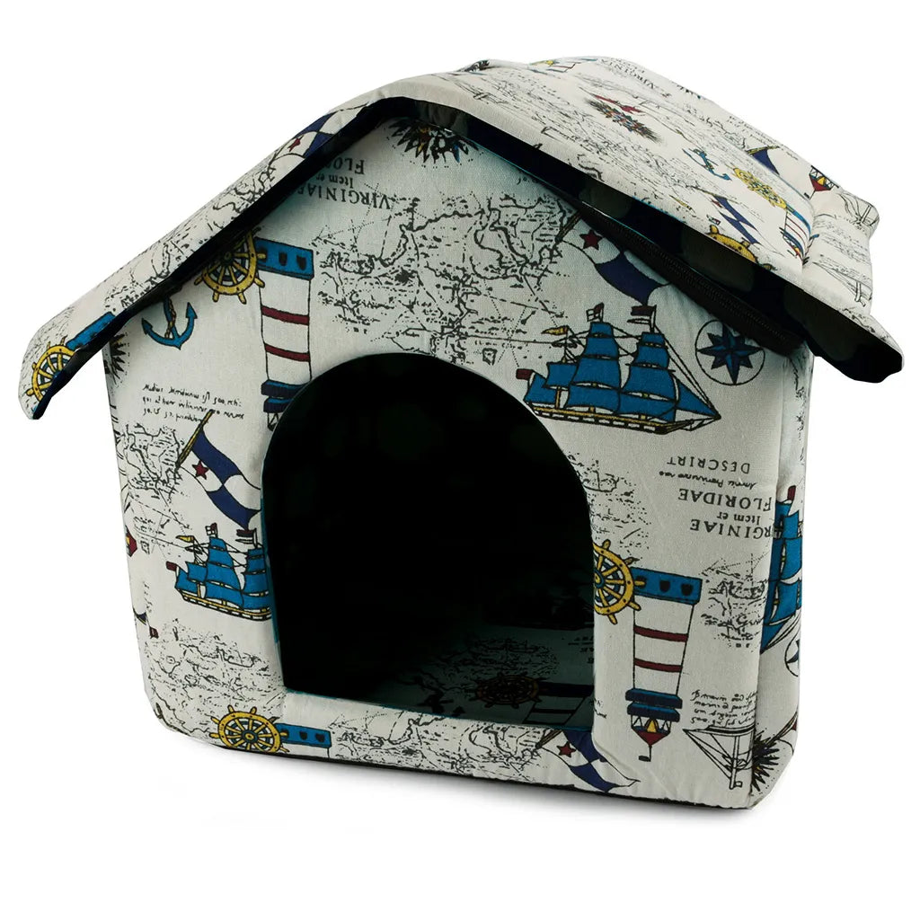 Kutya- macska kennel puha anyagból, XL méret, 43cm x 41cm x 37.5cm, többféle szín és minta