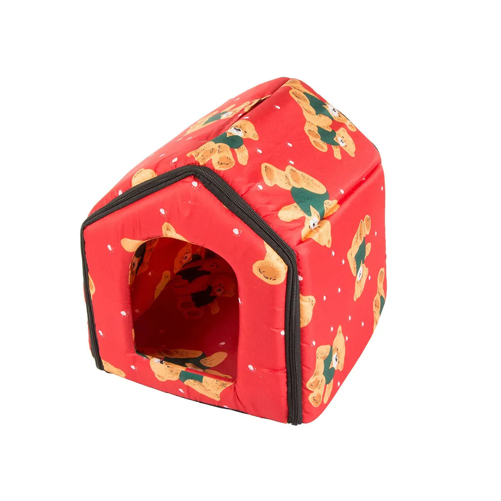Kutya- macska kennel puha anyagból, L méret, 32cm x 34cm x 30cm, többféle szín és minta