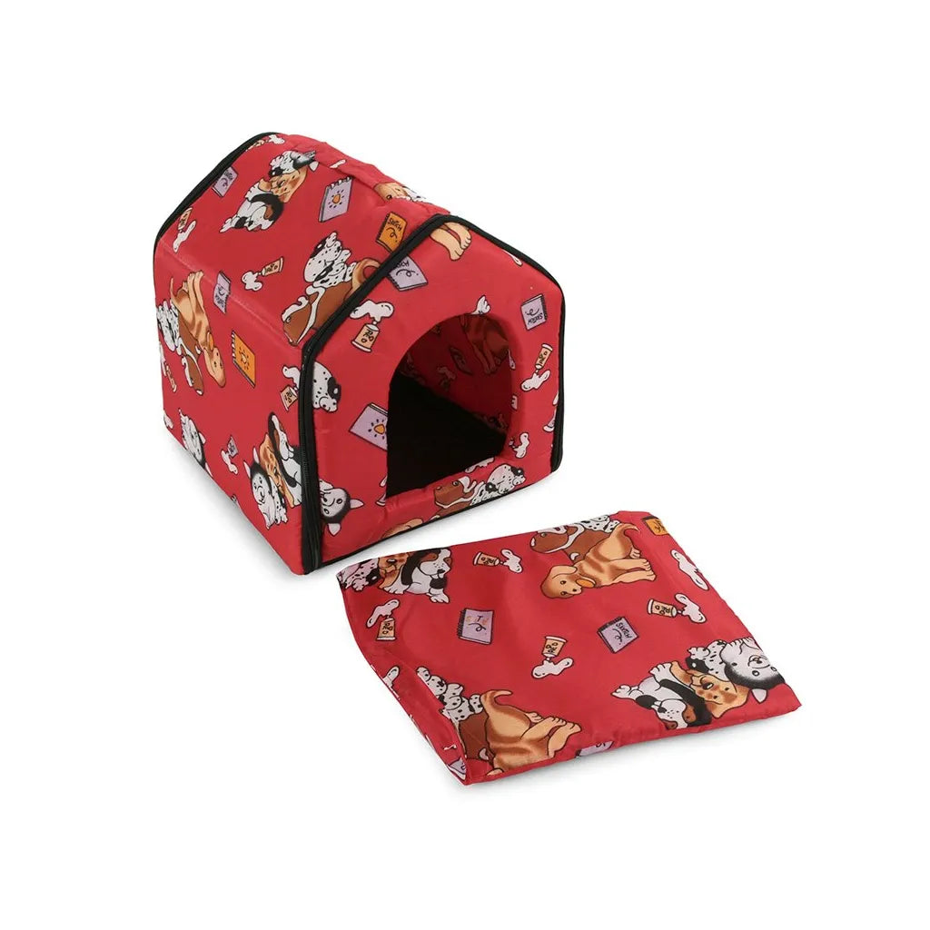 Kutya- macska kennel puha anyagból, XL méret, 36cm x 37cm x 30cm, többféle szín és minta