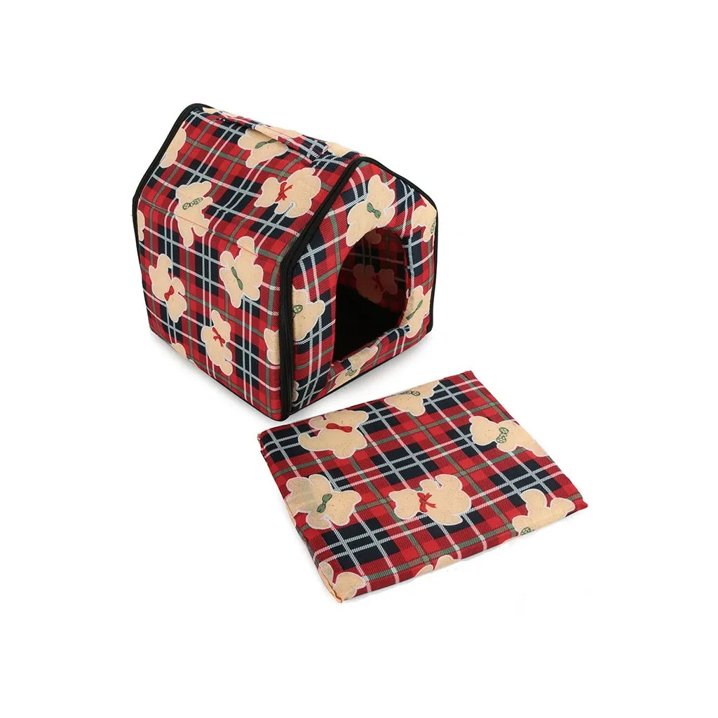 Kutya- macska kennel puha anyagból, XL méret, 36cm x 37cm x 30cm, többféle szín és minta