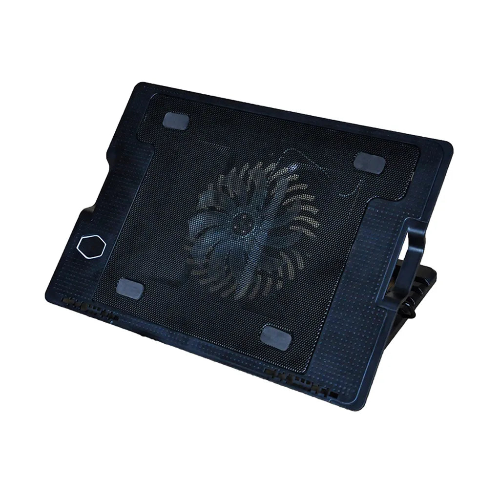 Laptophűtő-állvány LED világítással, fekete, 20x33 cm