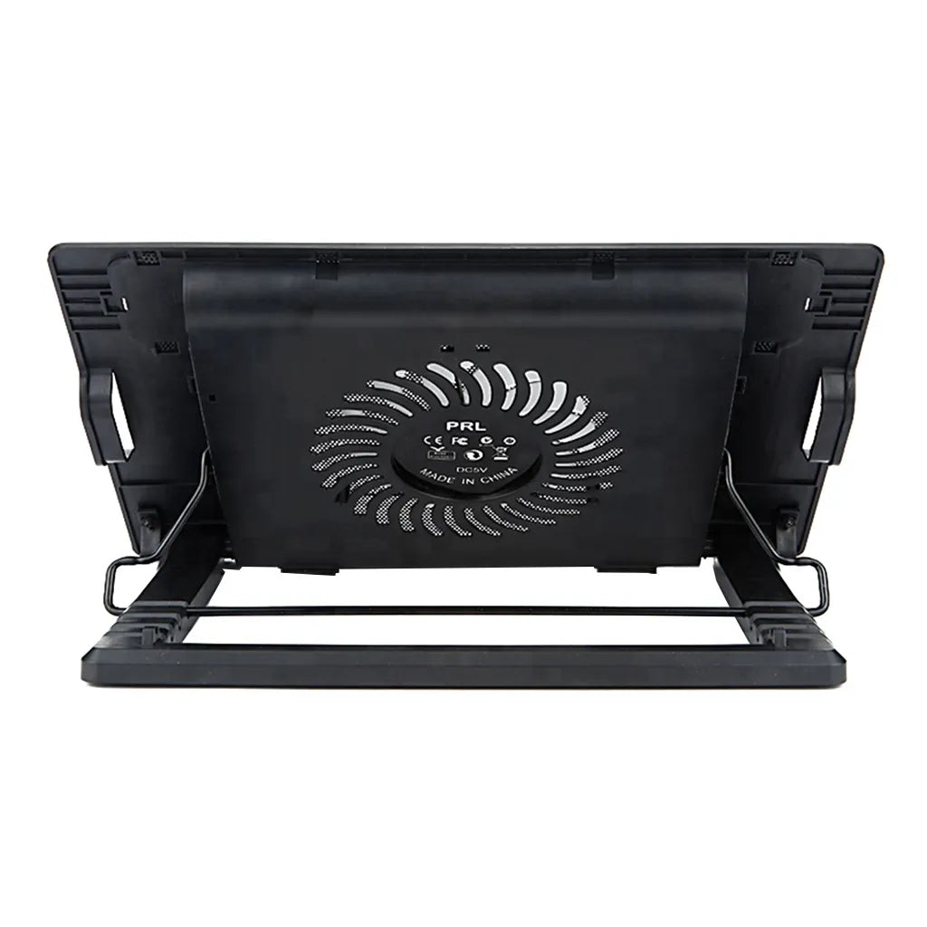 Laptophűtő-állvány LED világítással, fekete, 20x33 cm