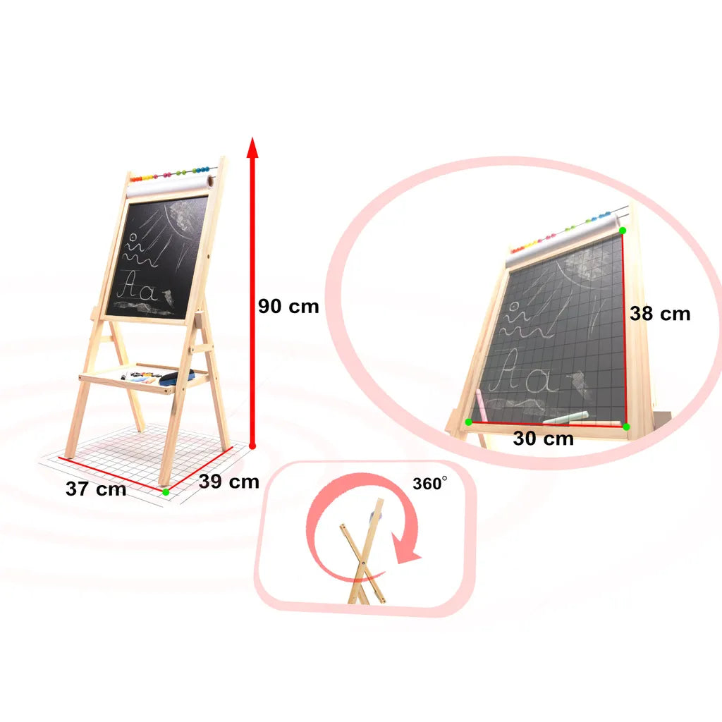 Mágneses számoló- és írótábla abakusszal, kétoldalas 90cm