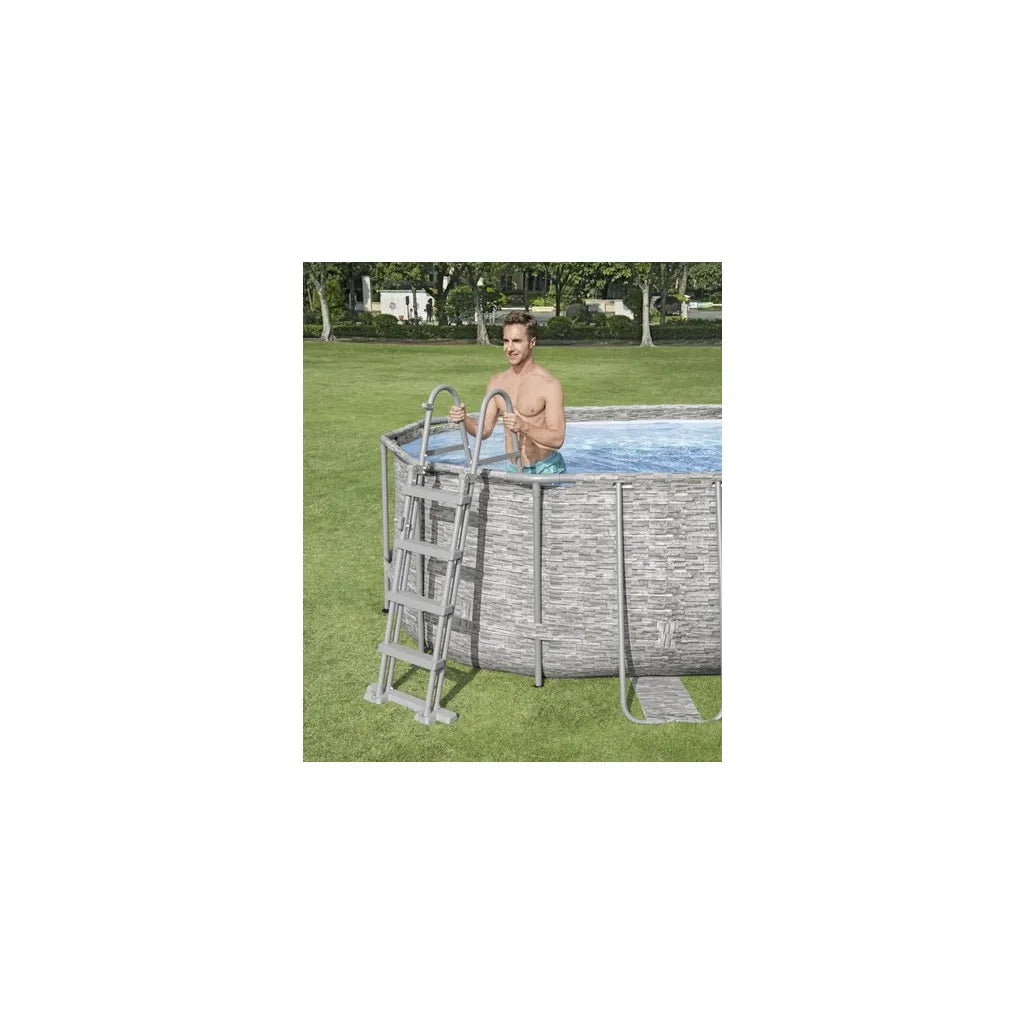 BESTWAY 58331 Medencelétra 122 cm, 4 fokos, szürke