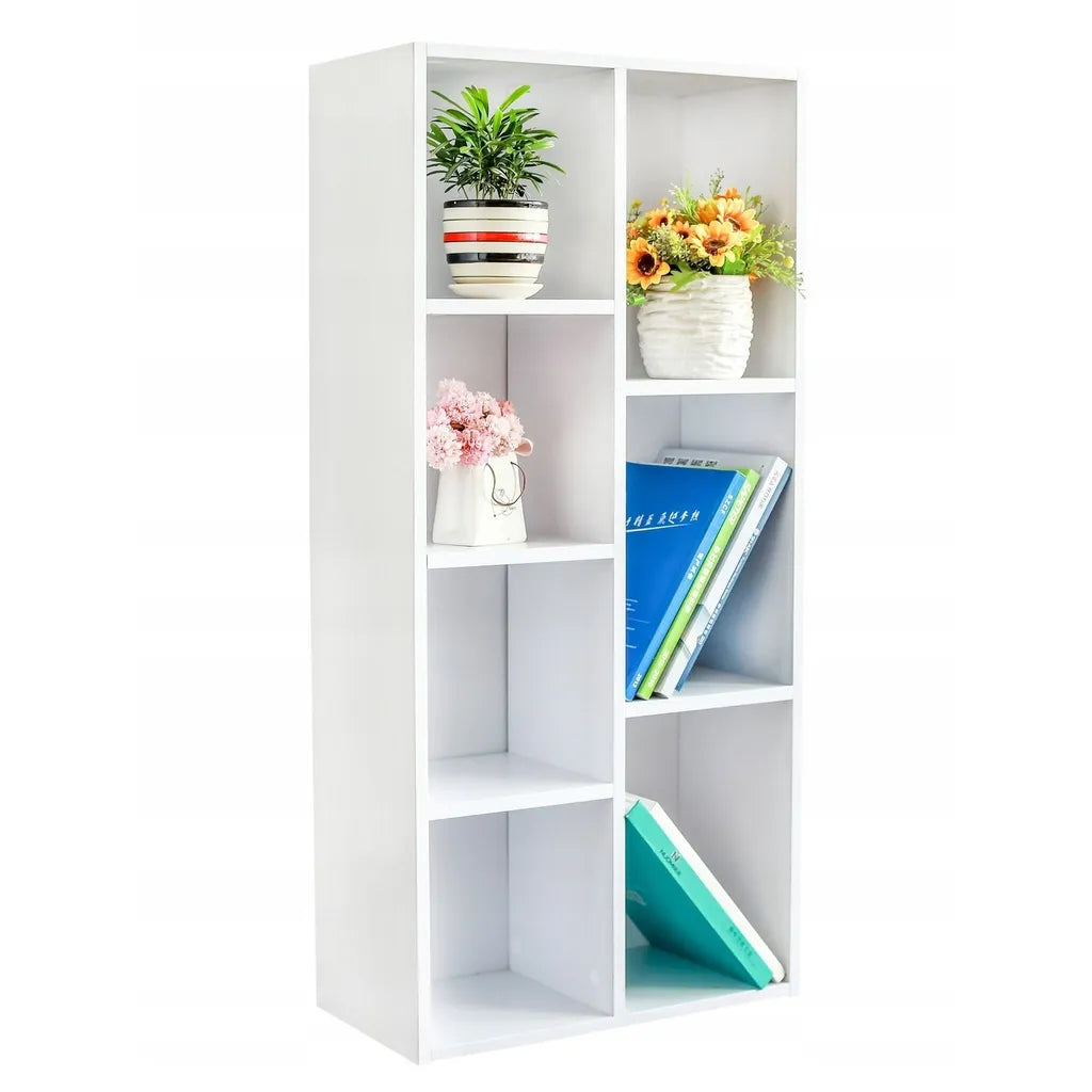 ModernHome könyvespolc 7 rekesszel, 106x24x50 cm, fehér