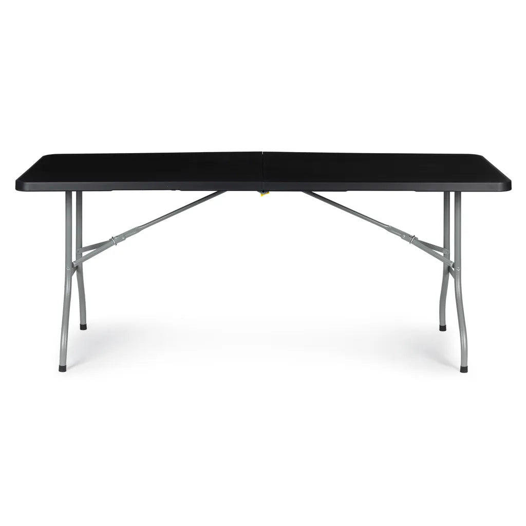 ModernHome Összecsukható Catering Asztal - 180 x 70 cm, HDPE Műanyag Tetejű, Fekete