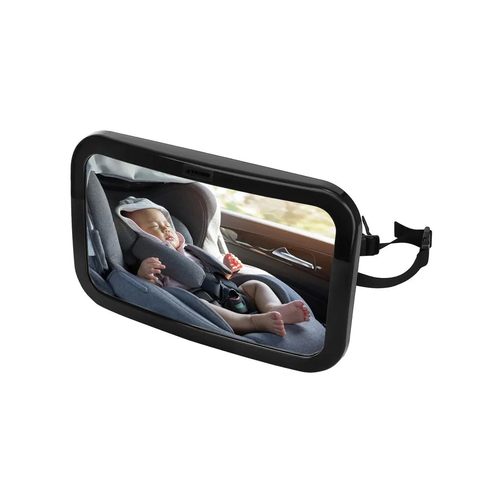 MALATEC Babafigyelő visszapillantó tükör fejtámla rögzítésssel, 360 fok, 30x20 cm, fekete
