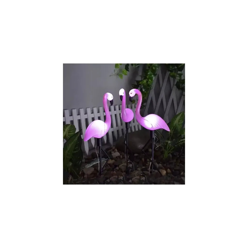 Földbe szúrható napelemes kerti LED lámpa , flamingó formájú, 52x20x6 cm