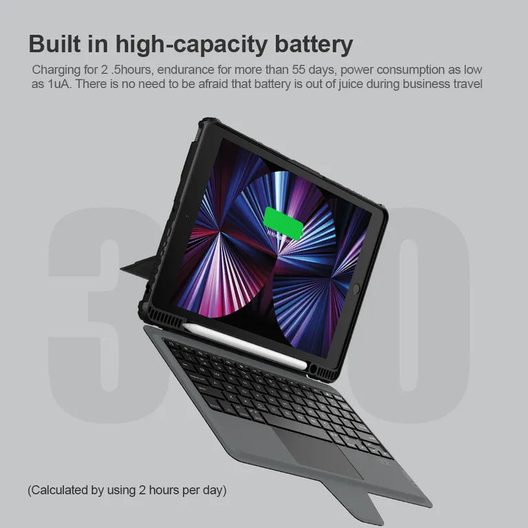 Nillkin Bumper Combo billentyűzet tok pro iPad 10.2 2019/2020/2021 fekete