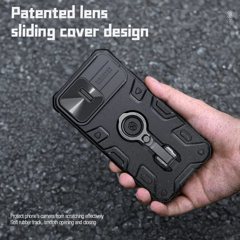 Nillkin CamShield Armor PRO mágneses Zadní Kryt pro Apple iPhone 14 Pro Fekete tok