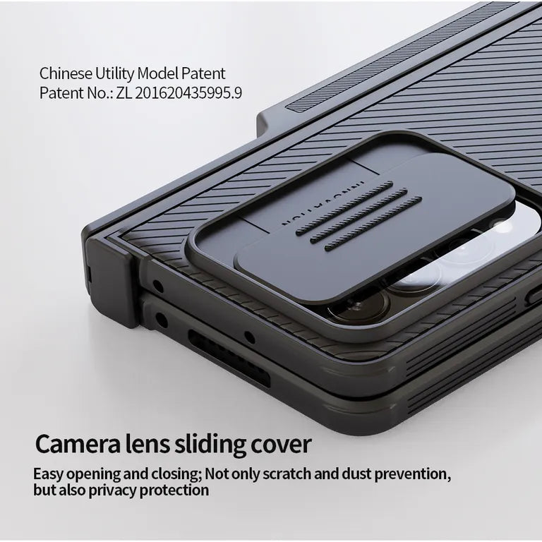 Nillkin CamShield PRO Slot+Stand Back Cover for Samsung Galaxy Z Fold 4 5G fekete tok