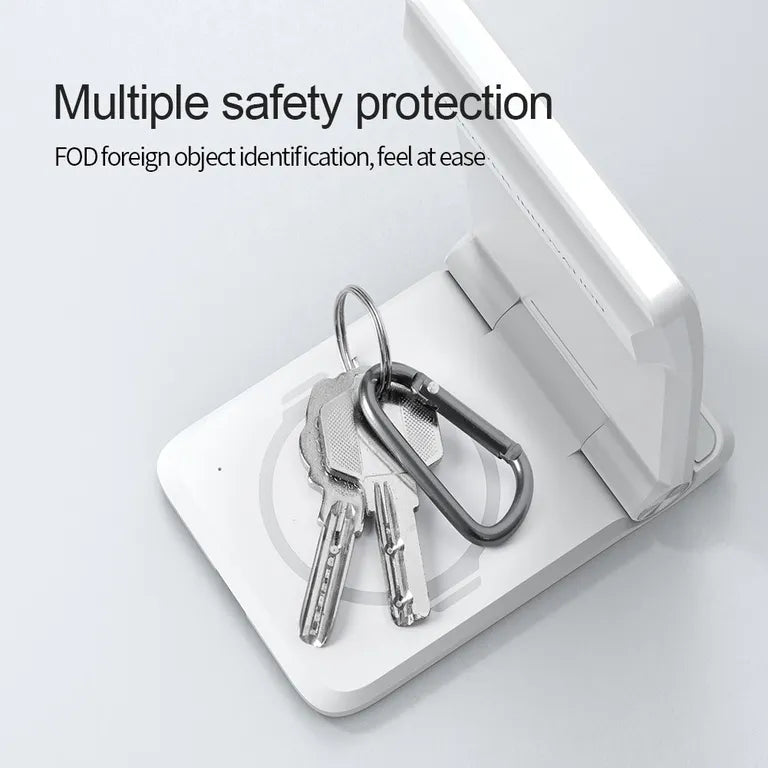 Nillkin PowerTrio 3in1 MagSafe vezeték nélküli töltő Samsung Watch-hoz Fehér