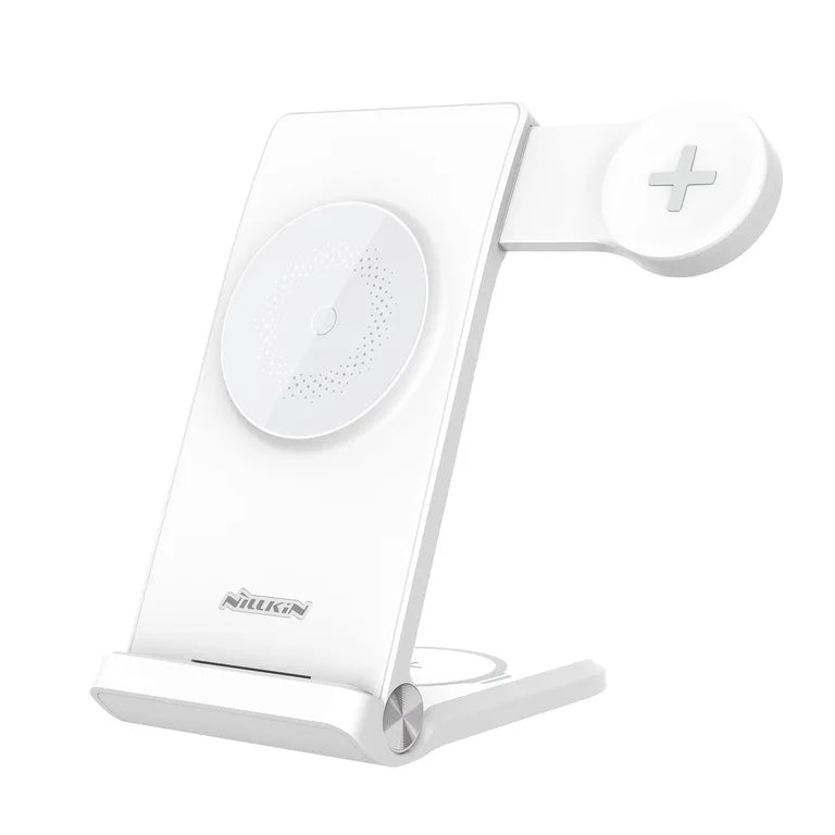 Nillkin PowerTrio 3in1 MagSafe vezeték nélküli töltő Samsung Watch-hoz Fehér