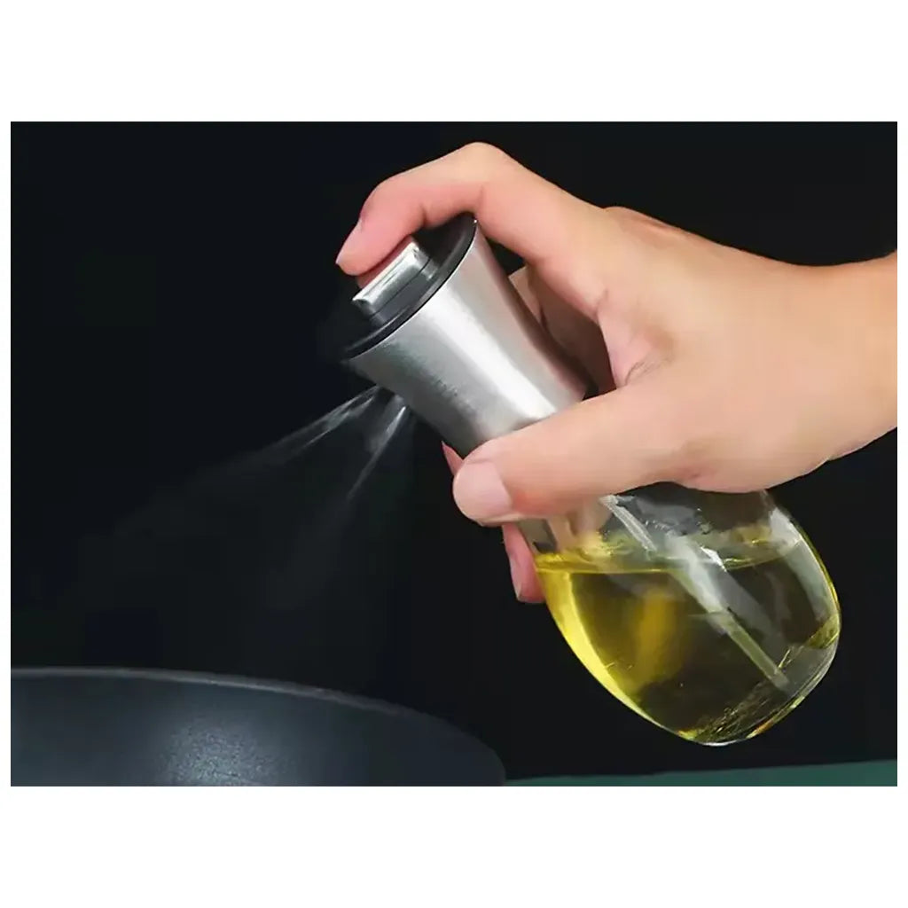 Olaj/ecet permetező, adagoló 200 ml tartállyal, 26x7 cm, ezüst szín