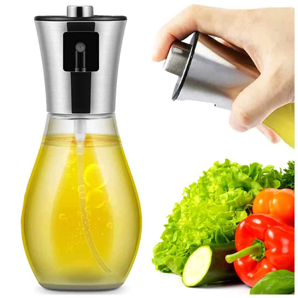 Olaj/ecet permetező, adagoló 200 ml tartállyal, 26x7 cm, ezüst szín
