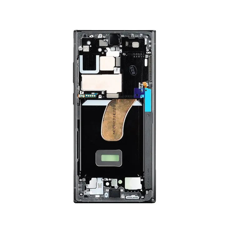 Samsung S918B Galaxy S23 Ultra középső keret szürke/piros (szervizcsomag)