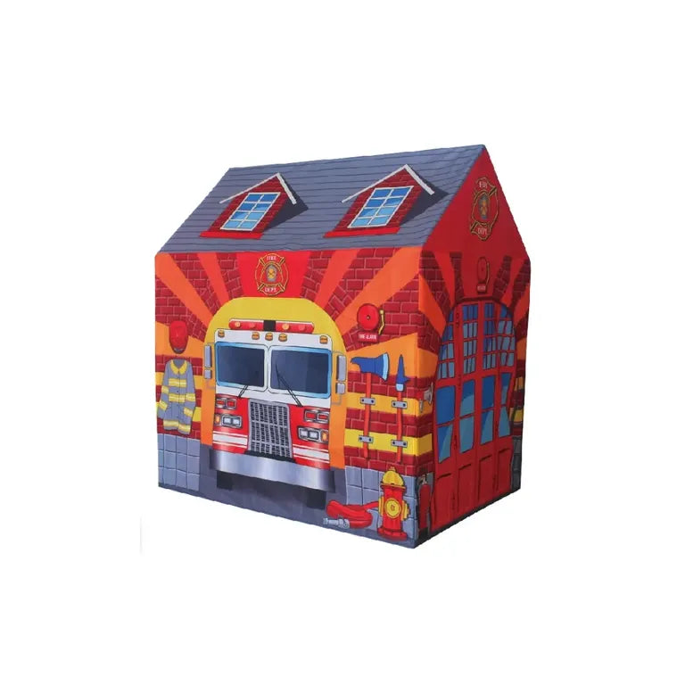 Ecotoys játszó sátor gyerekeknek tűzoltóság mintával, 95 x 72 x 102 cm