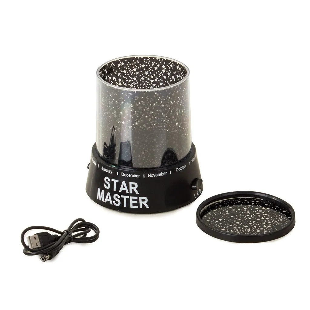 Star master éjszakai fényprojektor, USB, 10.5x11.5 cm, fekete