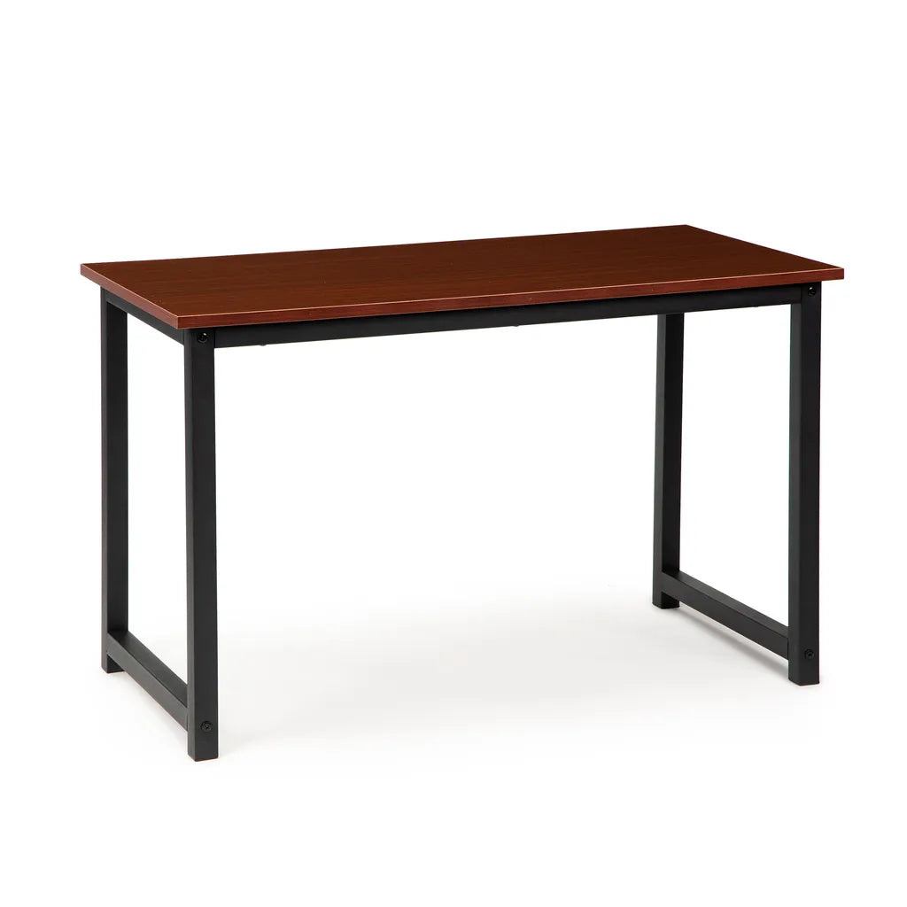 Gyermek íróasztal fiók nélkül, sötét famintás laminált asztallap, 120x60x74 cm